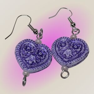 Purple Heart Earrings 230